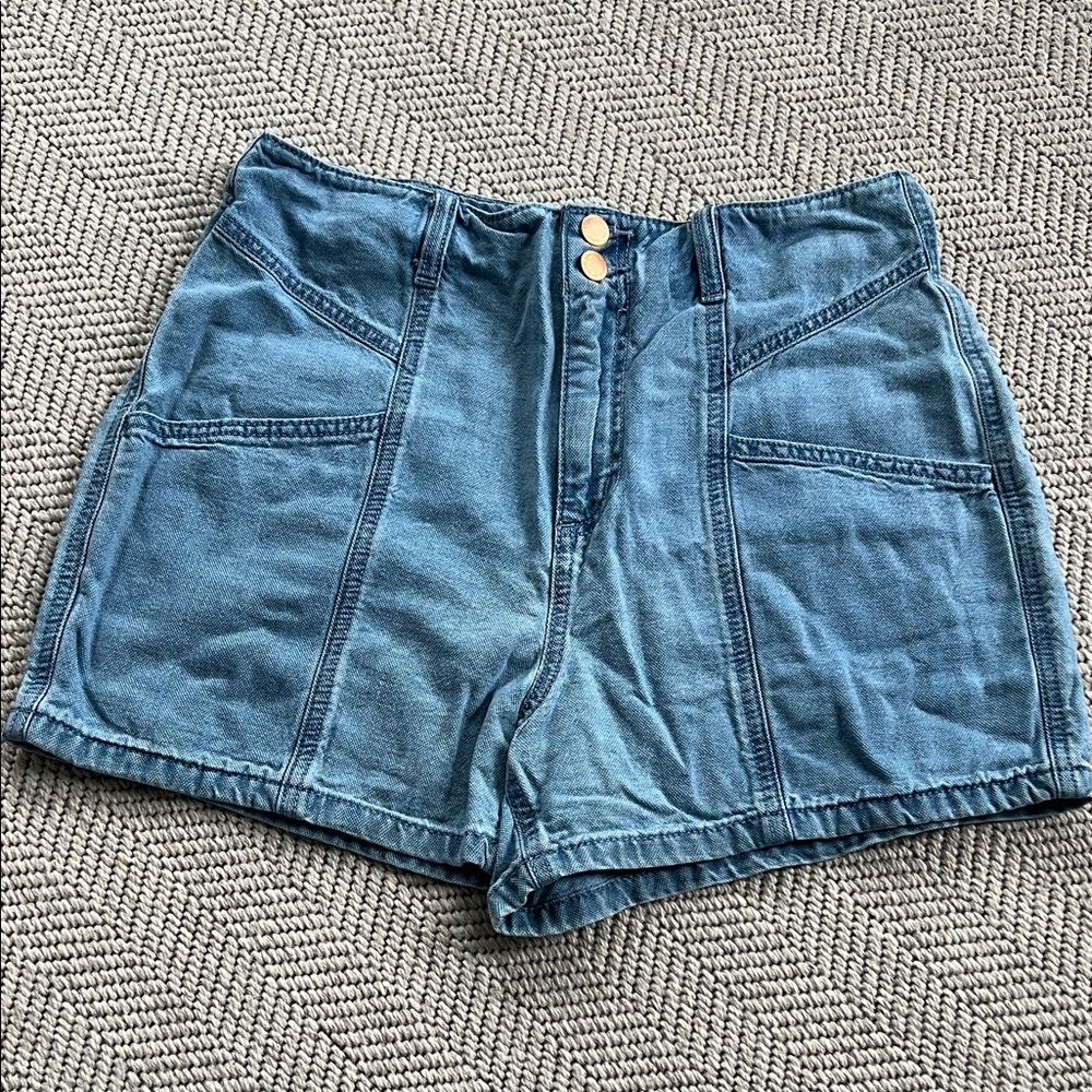 Universal Thread Two-Button High-Rise Midi Denim Shorts